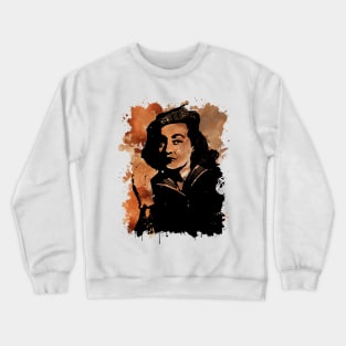 Bette Davis Smoke - Brown Watercolor Splash Crewneck Sweatshirt